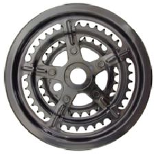 "SPECIAL PRICING"  - TRIPLE CHAINWHEEL - for OPC, Steel,  1/2" x 3/32", 48/38/28T, with Guard, BLACK