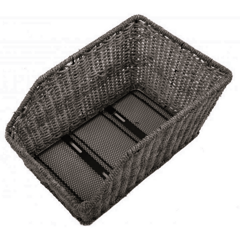 Basket, DARK Polyrattan wicker, Rear, Fixed with fittings, 450Lx300Wx220Hmm