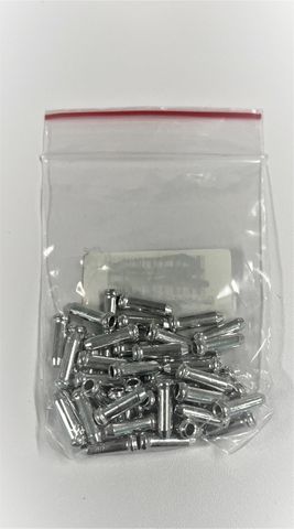 CABLE END - Inner Wire End Cap, 1.2mm-1.8mm Dia, SILVER (Bag of 50)