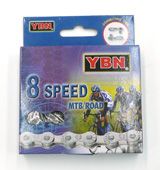 CHAIN - 8 Speed - YBN S8 - 116L - DARK GREY/BROWN - w/Connect Link