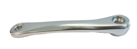 175mm - Left Diamond Taper Crank Arm - 27mm Offset, Polished Silver, Alloy
