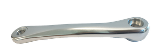 175mm - Left Diamond Taper Crank Arm - 27mm Offset, Polished Silver, Alloy