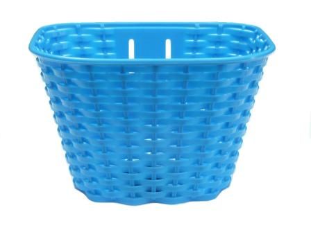 BASKET - Plastic, Front, For 16-20" Bikes, With Bracket & Fiiting Set, L 26cm x W 17cm x H 16cm, Blue
