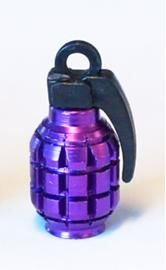 Valve Cap, alloy anodised Purple Grenade, A/V (Sold Individually)