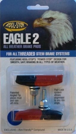 BRAKE PADS - KOOL STOP  EAGLE 2 DUAL BLACK/SALMON THREADED  KSE2TDL