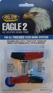BRAKE PADS - KOOL STOP  EAGLE 2 DUAL BLACK/SALMON THREADED  KSE2TDL