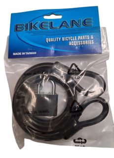 CABLE WITH PADLOCK 12x72" ( 12mm x 1800mm)  40mm padlock