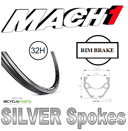 WHEEL - 26" Mach1 REVO 32H P/j Black Rim,  SCREW-ON MULTI Q/R (135mm OLD) Loose Ball Joytech Silver Hub,  Mach 1 SILVER Spokes