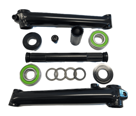 3 Piece BMX Crankset - 175mm, 19 x 8T - MID Type, Sealed Bearing