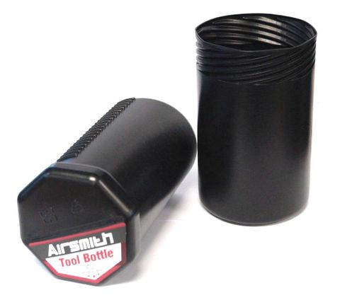 AIRSMITH TOOL BOTTLE/CAN - PE recyclable Black, Medium to Large Size, Screw design allows the can to expand or contract, and never loose the lid again, Airsmith premium quality product