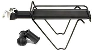 CARRIER  Rear Carrier, Seat Post Mounted, Alloy, w/side shape stays, Includes Rubber Shims, BLACK (5kg Load Limit)