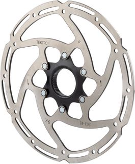 DISC ROTOR - Tektro, CENTERLOCK   203mm, T:2.3mm, stainless, w/o lock ring, black. Use only with 2.3mm calipers