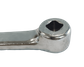 127mm - Left Diamond Taper Crank Arm - 5mm Offset, Silver Chrome Plated Steel