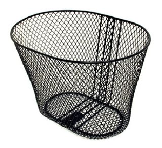 BASKET - Front, Mesh, Roundish, With Fittings Bracket & Stay, Black, 27cm x 36cm x 25cm