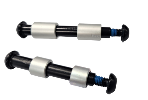 Stunt wheel hardware set for 7692/7693/7694 contains 2x rear wheel spacers 12 x8.05x16.5mm; 2 x front wheel spacers 12 x 8.05 x 10mm; 1 x front axle 54mm; 1 x  rear axle 62mm