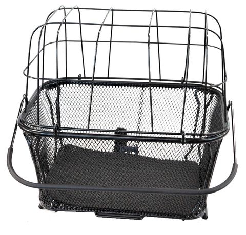 BASKET - Large REAR - Pet Carrier, Q/R Base, Includes Dome wire "clip in" Lid, Padded Base & Anchor Strap, 40cm x 30cm x 35cm