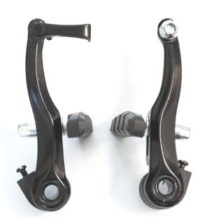 A NEW ITEM - BRAKE - BMX or Junior MTB V Brake Set, Alloy, 90mm Arms, Linear Type, Dual Spring, BLACK (Front & Rear)