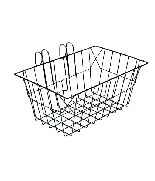 BASKET - Front, Wire, With Handle, Hooks onto Handlebars, Black, 23cm x 37cm x 19cm