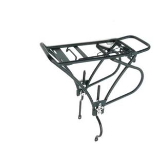 CARRIER - Rear Carrier, Adjustable For 26-29er Bikes, For Disc Brakes, With Spring Bow, Fittings 15cm Long, Alloy, BLACK