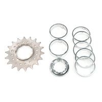 CONVERSION KIT - Single Speed, FLANGED CR-MO Drive Ring, 18T Lock Ring & Alloy Spacers (7 Spacers + Lockring)