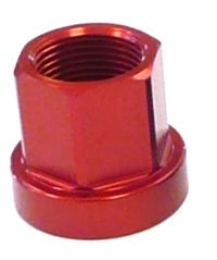 ALLOY HUB AXLE NUT - M14, Flange Type, Red