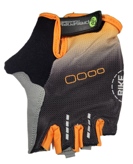 BLACK with ORANGE FADE GLOVES  -  PRO SERIES, Amara Palm, Lycra Towel GEL Padding, XL