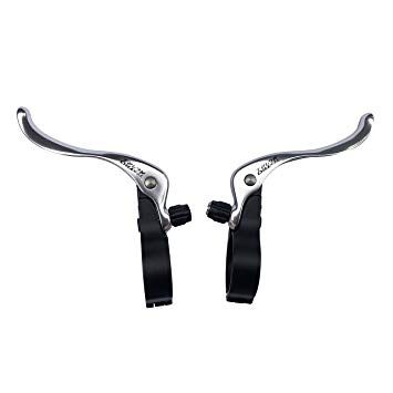BRAKE LEVERS - Tektro Inline Brake Levers, 31.8mm Clamp, For Road & Cyclo X Bikes, Alloy, Hinged, SILVER Lever, Black clamp (Sold In Pairs) (RL-721)