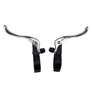 BRAKE LEVERS - Tektro Inline Brake Levers, 31.8mm Clamp, For Road & Cyclo X Bikes, Alloy, Hinged, SILVER Lever, Black clamp (Sold In Pairs) (RL-721)
