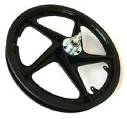 PLASTIC WHEEL  16" Rear, Freewheel, BLACK Axle 170mm x 3/8 - OLD 110mm