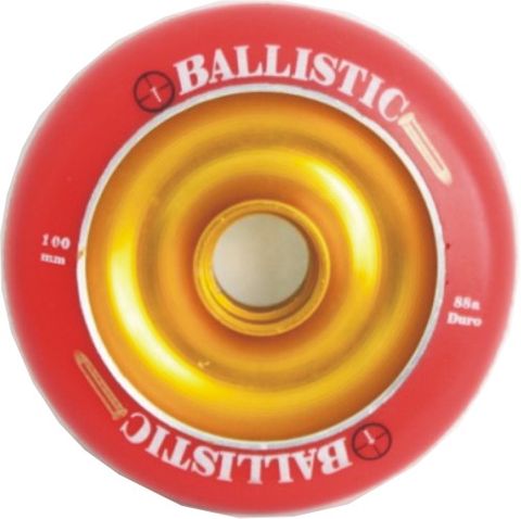 "Special Pricing"    S/wheel "Ballastic"  Red tyre on Gold metal core" 100mm, 88A