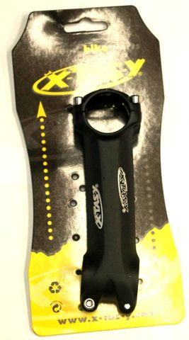 "Special Pricing"   Ahead stem alloy ext.120mm dia 28.6mm bb 31.8mm black, angle 6 deg, 4 bolt clamp, xtasy logo
