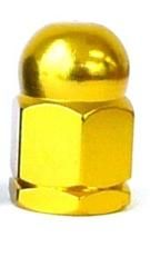 ALLOY AXLE NUT - 3/8" x 26, Height 25mm, Gold