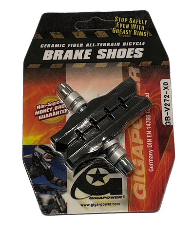 BRAKE PADS - For V-Brake,  Rubber Compound with Ceramic Fibre, Giga Power, 72mm (Sold in Pairs)