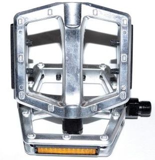 PEDALS  9/16" BMX, Large Platform, One Piece Alloy Body, SILVER