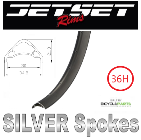 WHEEL - 27.5/650B Jetset AE-30 36H S/j Black Rim,  1 SPEED COASTER 3/8 Nutted (110mm OLD) Loose Ball Hi-Stop Black Hub, SILVER Spokes