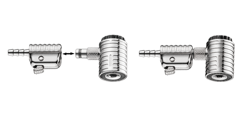 A NEW ITEM - Auto head pump connection, locks on to valve automatically, for A/V & P/V, for hose inner dia 4-6mm