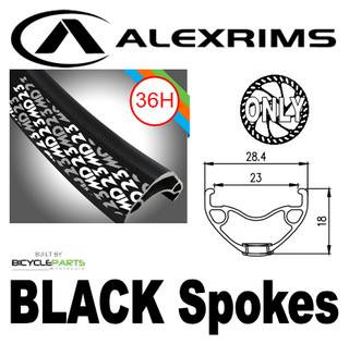 WHEEL - 29er Alex MD23 36H P/j Black Rim,  8/11 SPEED 12mm T/A (142mm OLD) 6 Bolt Disc Sealed Novatec Black Hub, BLACK Spokes