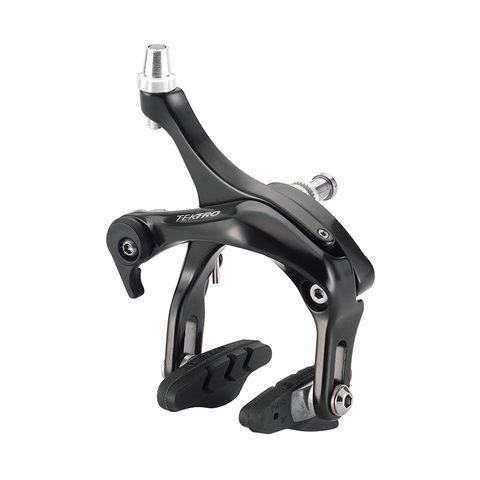 `A NEW ITEM - BRAKE, Black,alloy, caliper brake, FRONT ONLY dual pivot, 41-57mm, w/angle adjustable pads, Quality Tektro product