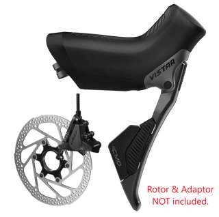 A NEW ITEM - Hydraulic disc brake set and 12 speed shifter for TRP VISTAR range ONLY, w/caliper, front/right, for T: 1.8mm rotor use, gunmetal grey, (Disc rotor & adaptor NOT included)