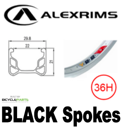 WHEEL - 20" Alex Y22 36H Silver Rim,  FLIP FLOP 3/8 Nutted (110mm OLD) Loose Ball Joytech Black Hub, BLACK Spokes