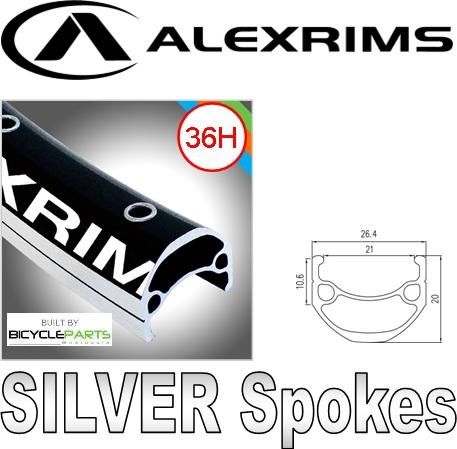 WHEEL - 26" Alex DM-21 36H P/j Black Rim,  8/11 SPEED 12mm T/A (142mm OLD) 6 Bolt Disc Sealed Novatec Black Hub, SILVER Spokes