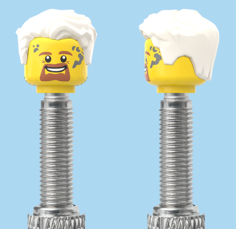 `A NEW ITEM  -  VALVE CAP, F/V, brown beard, white hair, sold in pairs