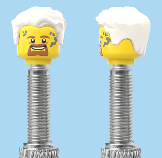 `A NEW ITEM  -  VALVE CAP, F/V, brown beard, white hair, sold in pairs