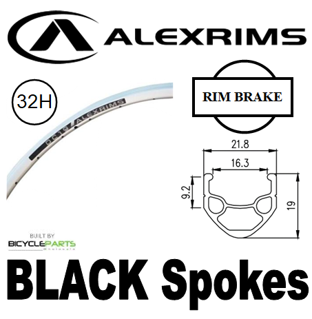 WHEEL - 700C Alex DC19 32H P/j Silver Rim,  FRONT Q/R (100mm OLD) Loose Ball Velocity Silver Hub, BLACK Spokes