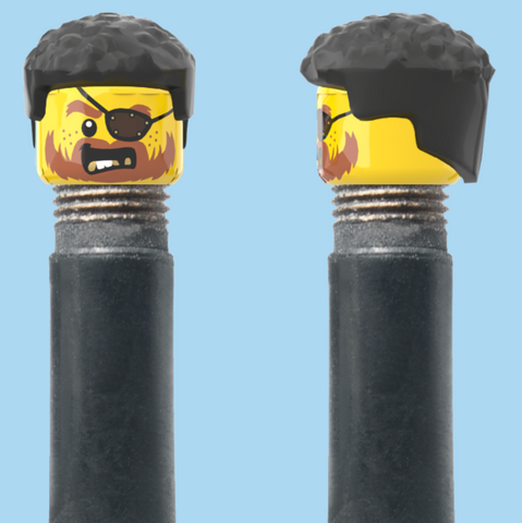 `A NEW ITEM  -  VALVE CAP, A/V, eye patch, brown beard, black hair, sold in pairs