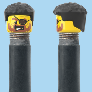 `A NEW ITEM  -  VALVE CAP, A/V, eye patch, brown beard, black hair, sold in pairs