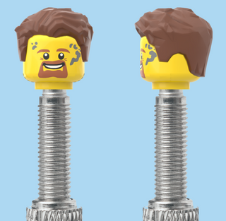`A NEW ITEM  -  VALVE CAP, F/V, brown beard, brown hair, sold in pairs