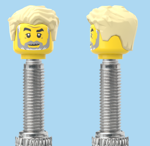 `A NEW ITEM  -  VALVE CAP, F/V, grey beard, blonde hair, sold in pairs