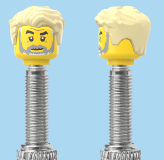 `A NEW ITEM  -  VALVE CAP, F/V, grey beard, blonde hair, sold in pairs