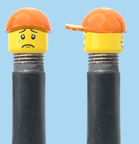 `A NEW ITEM  -  VALVE CAP, A/V, open mouth smile & sad tear face, orange hat, sold in pairs